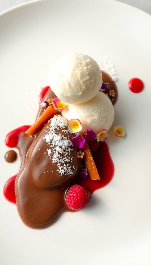 colorful textured dessert presentation