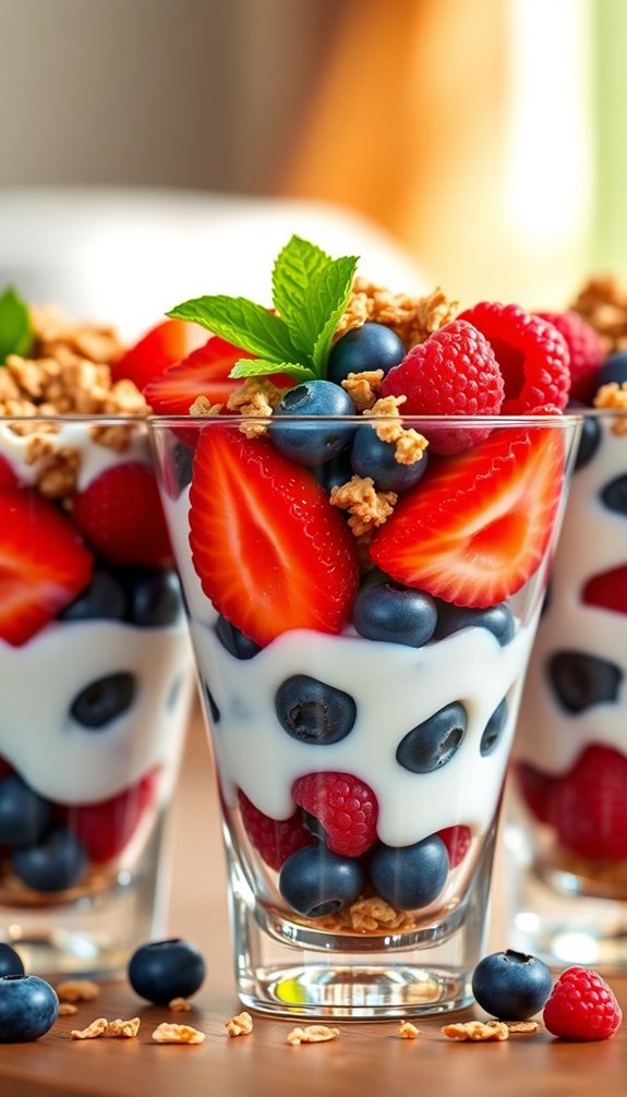 crunchy granola enhances parfaits