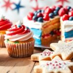 festive red white blue