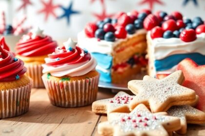 festive red white blue