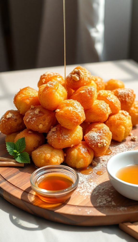homemade golden crispy loukoumades