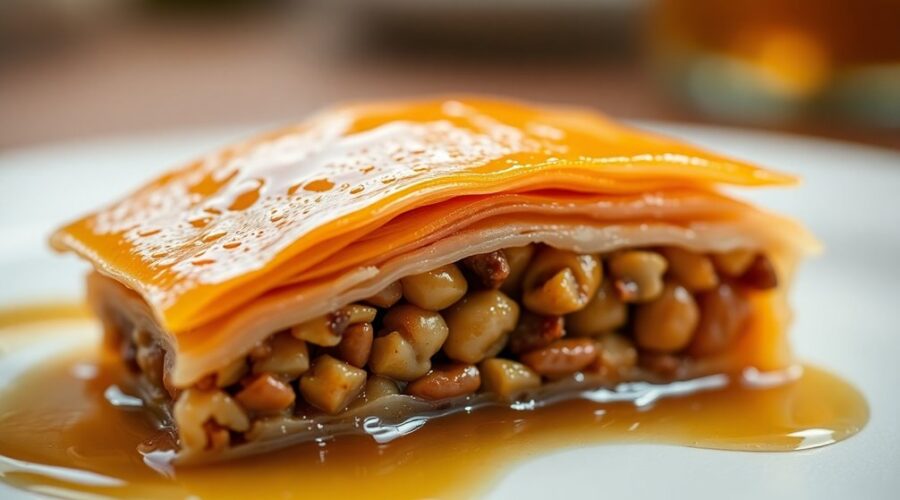 honeyed nut pastry layers