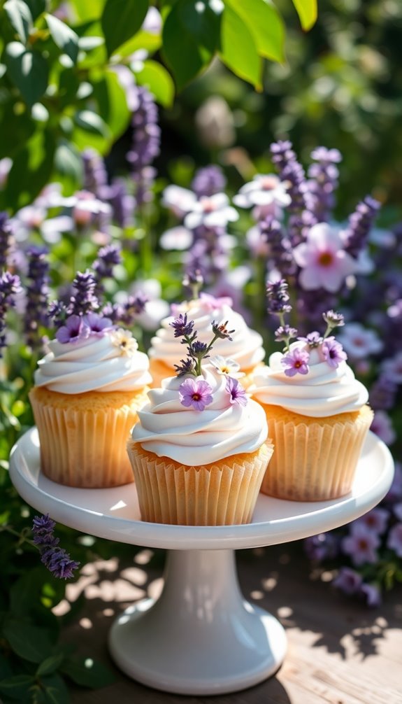 lavender cupcakes with frosting