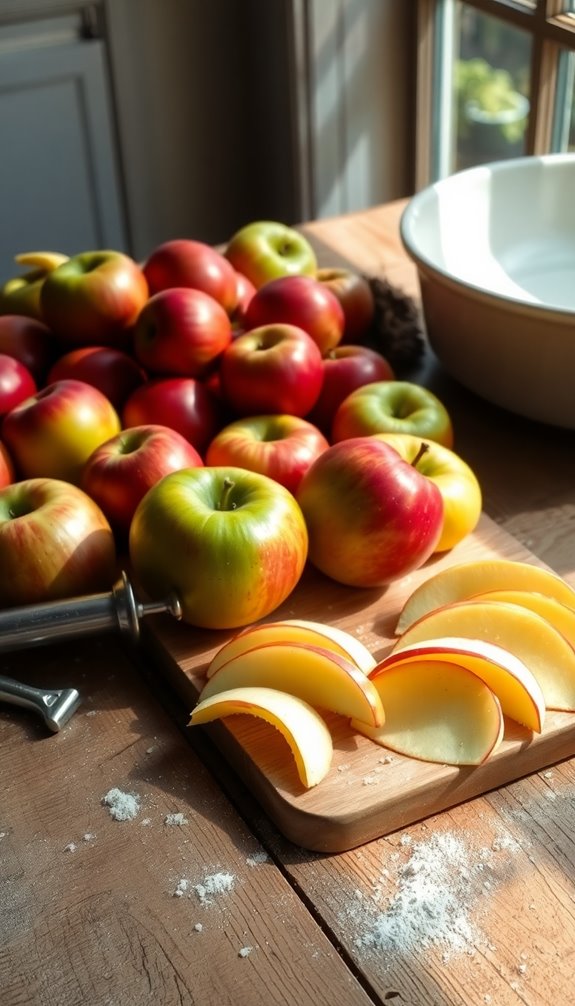 prepare apples for pie