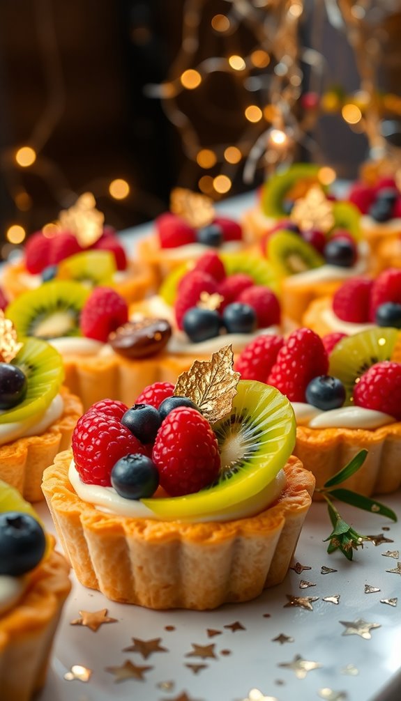 vibrant festive fruit tarts
