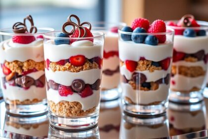 visually striking layered treats