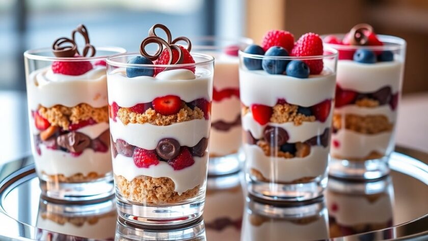 visually striking layered treats