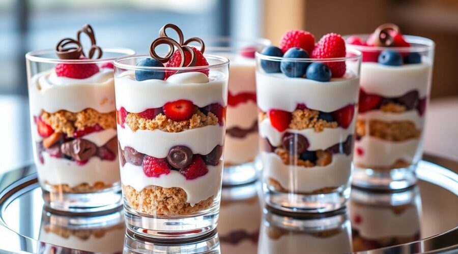 visually striking layered treats