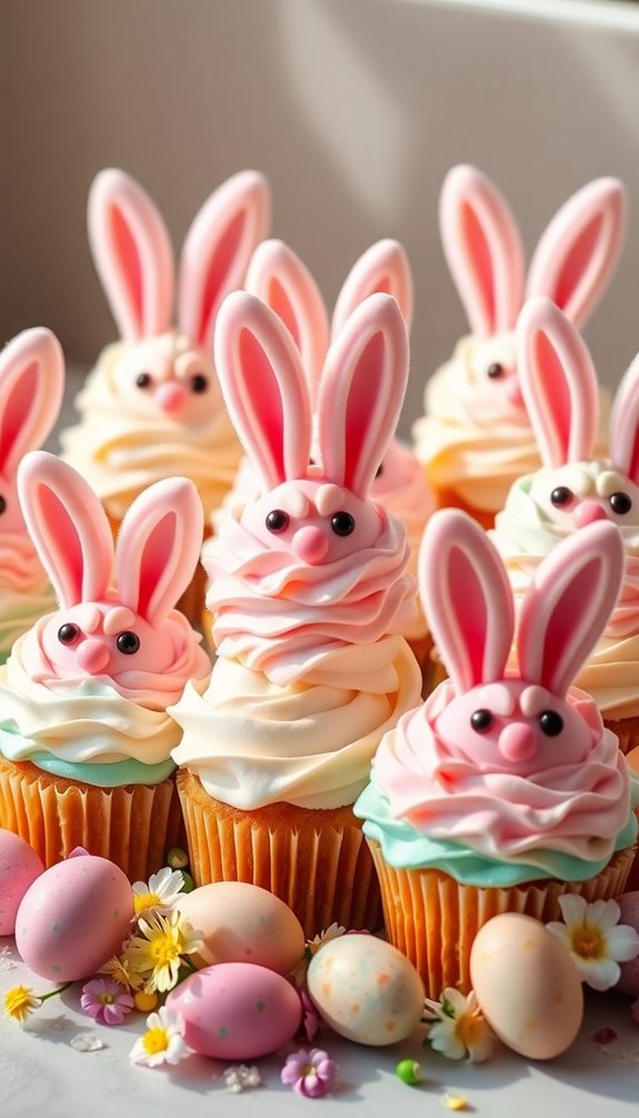 whimsical bunny cupcake decorations