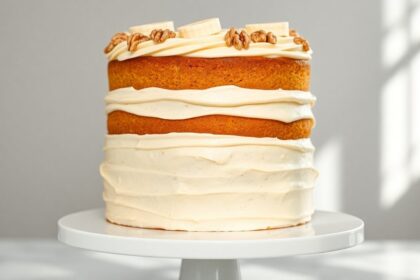 banana cake with frosting