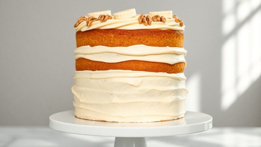banana cake with frosting