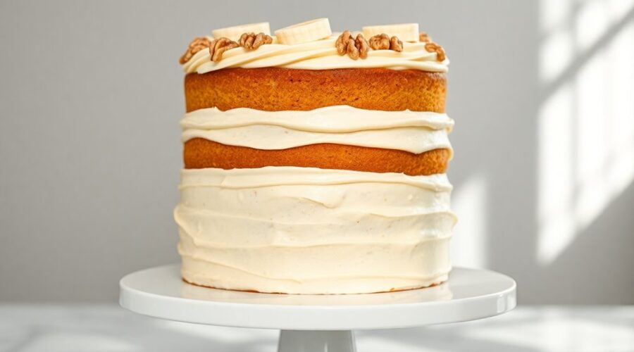 banana cake with frosting