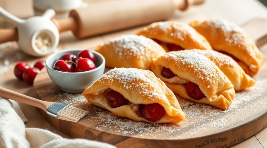 cherry turnovers with pastry