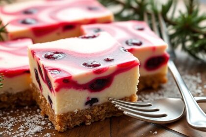 festive cranberry cheesecake dessert