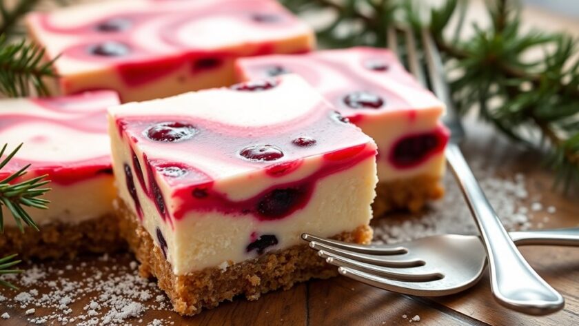 festive cranberry cheesecake dessert