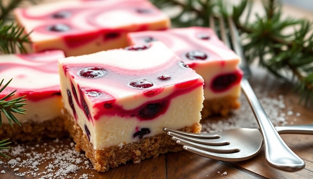 festive cranberry cheesecake dessert