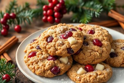 festive cranberry white chocolate cookies