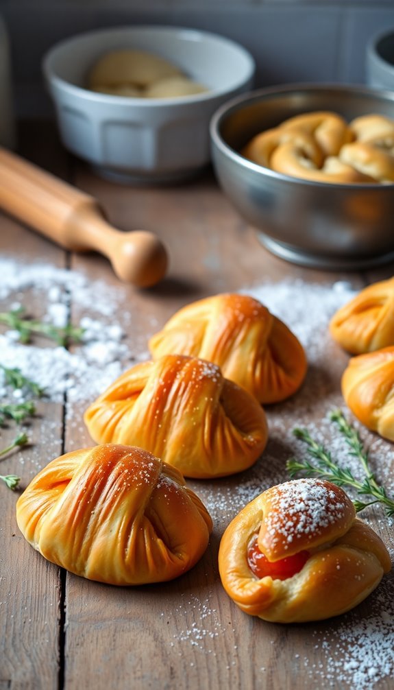 homemade kolaches dough filling baking
