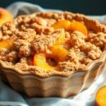 juicy golden peach crumble