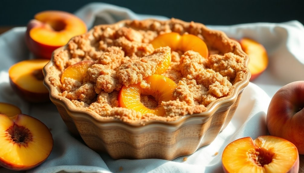 juicy golden peach crumble