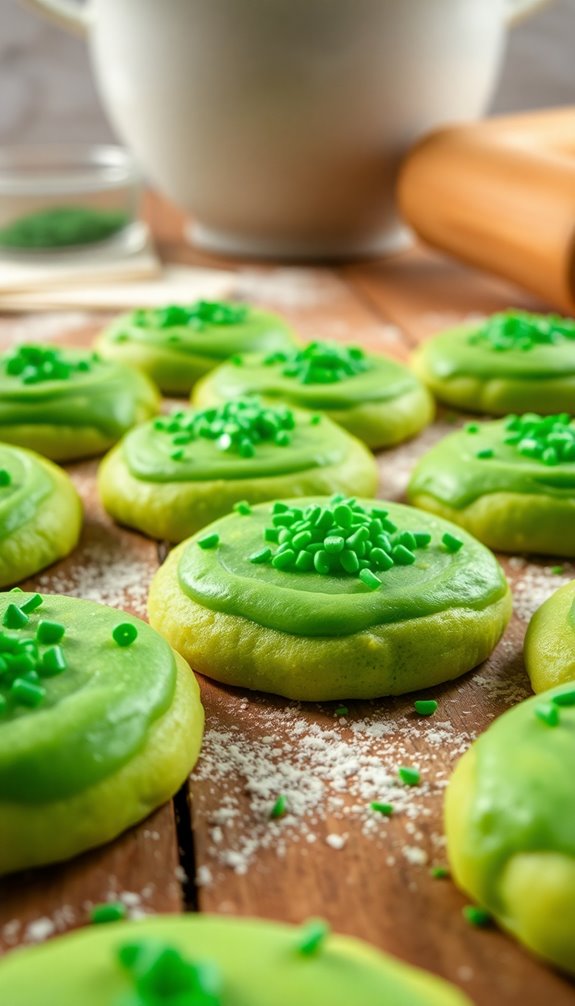 make festive green cookies