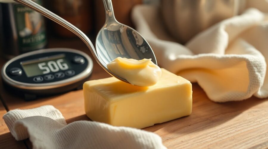 measure 50g butter tablespoons