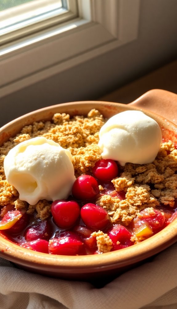 perfect cherry rhubarb crisp
