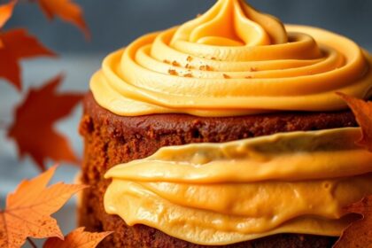 pumpkin flavored fall cake frosting
