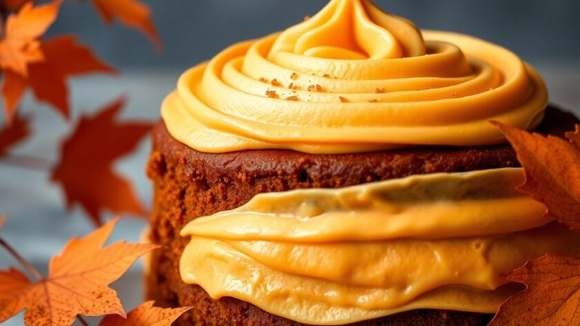 pumpkin flavored fall cake frosting