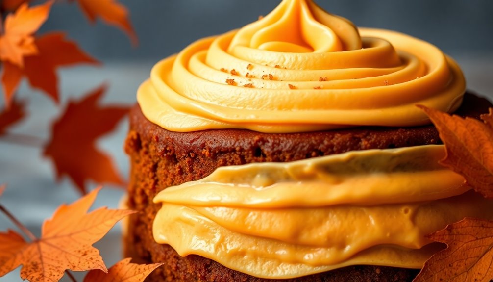 pumpkin flavored fall cake frosting