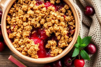 seasonal cherry rhubarb delight