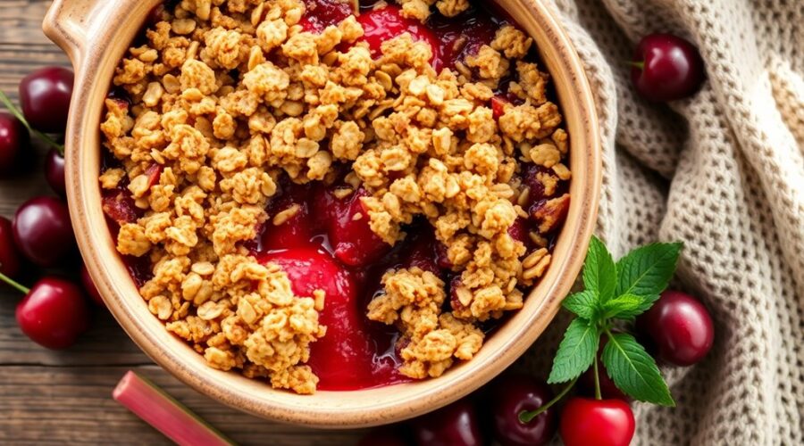 seasonal cherry rhubarb delight