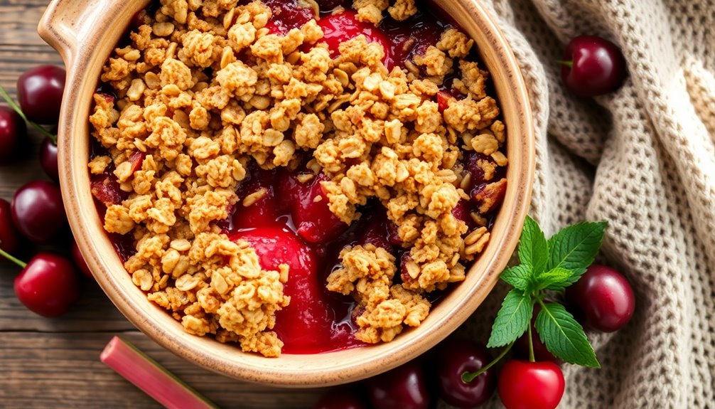 seasonal cherry rhubarb delight