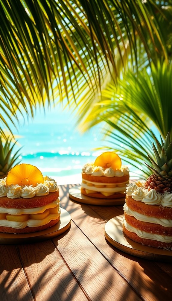 tropical cake with pineapple