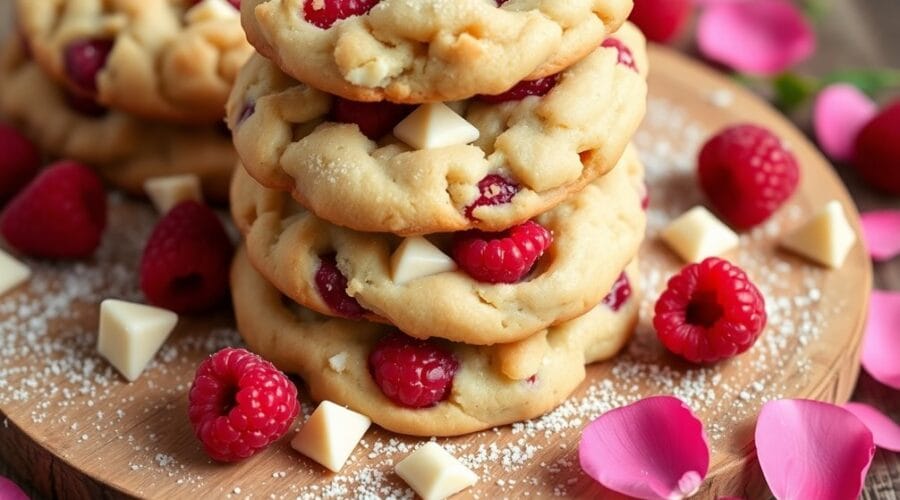 valentine s raspberry white chocolate cookies