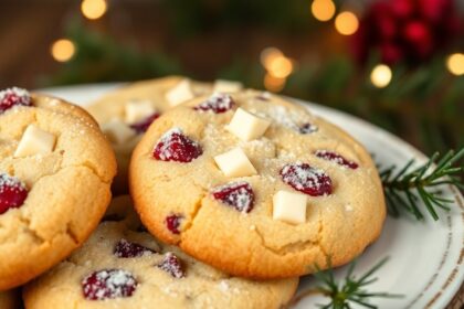 winter inspired cranberry cookies