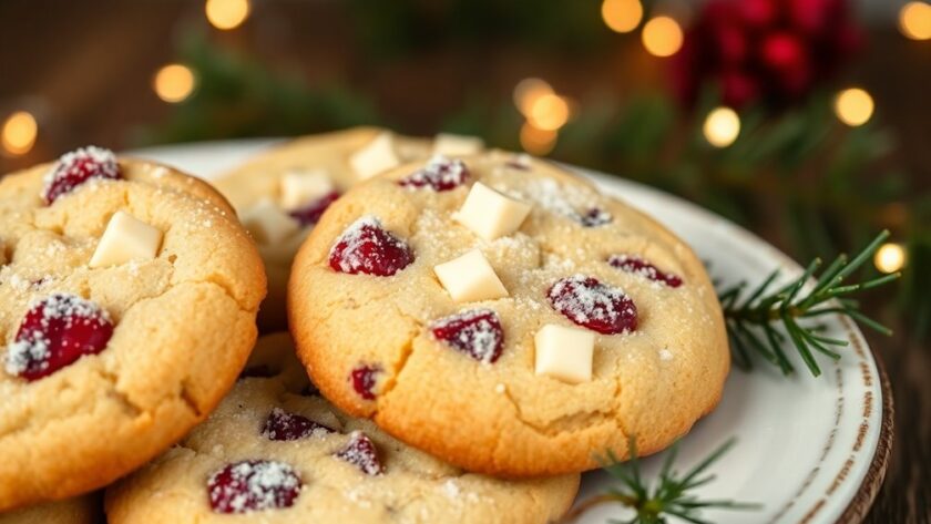 winter inspired cranberry cookies