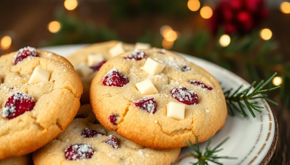winter inspired cranberry cookies
